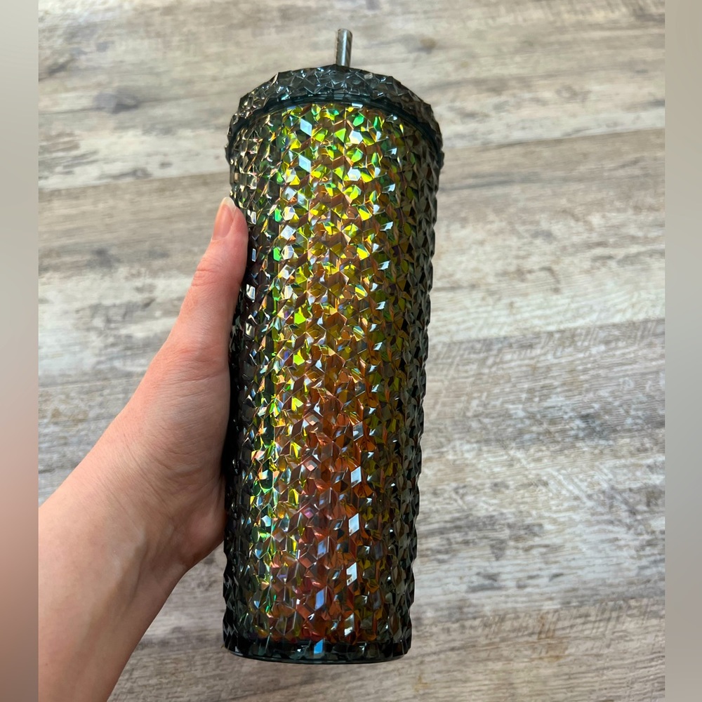 Large tumbler purple and green